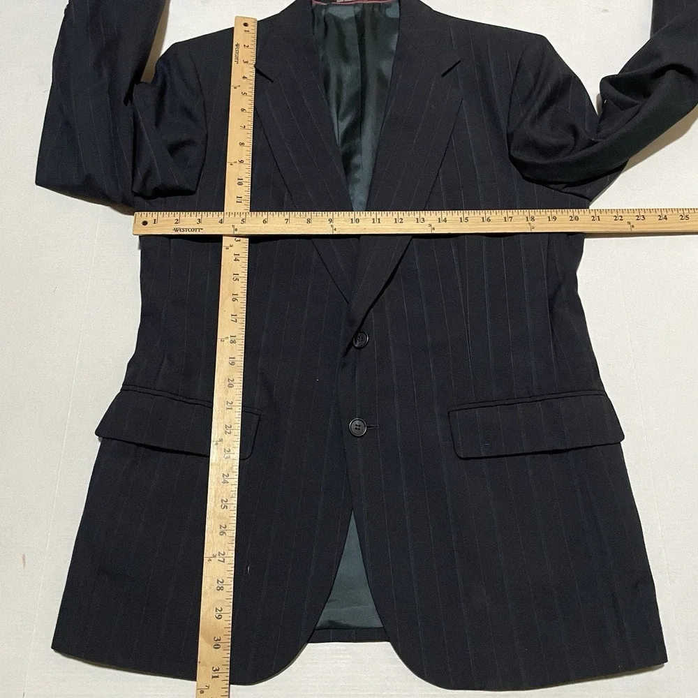 John Weitz‎ 2 Piece Mens Size 40R Blazer Pinstripe Navy Suit 32 X 31 Pants Wool